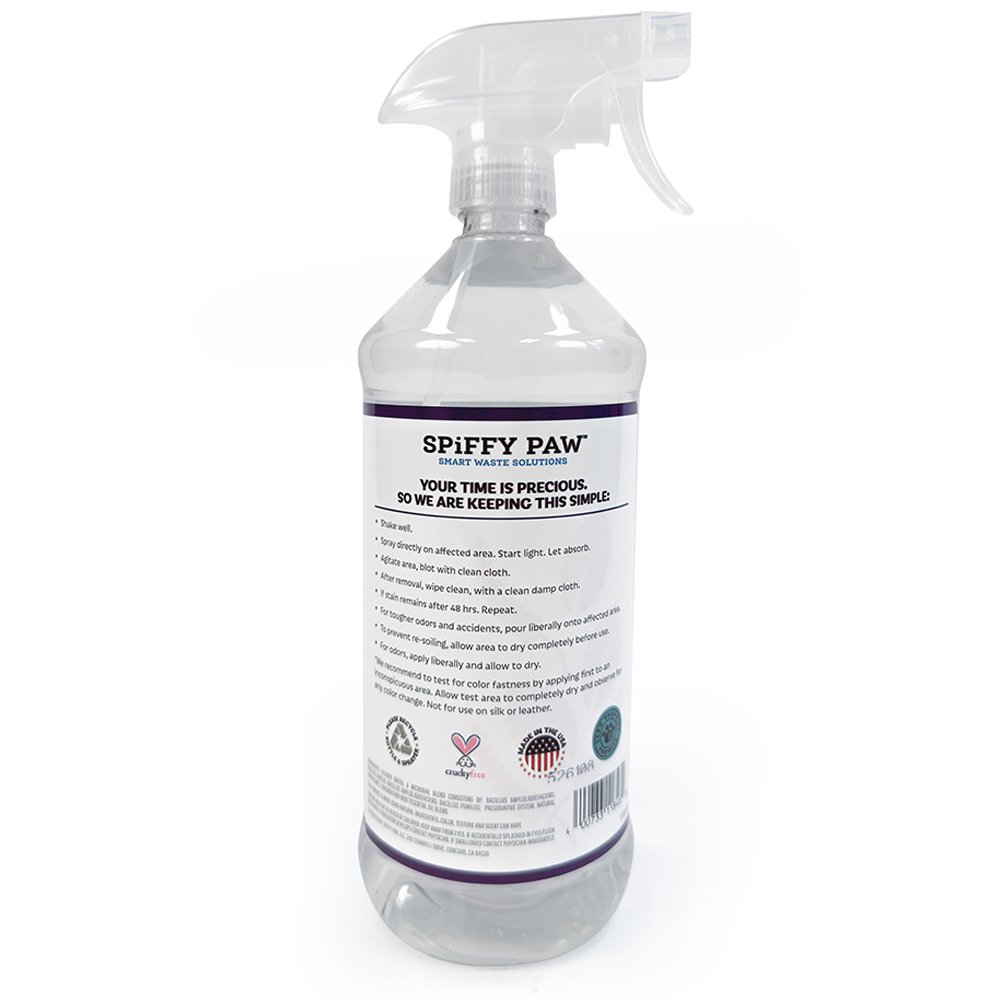 Spiffy Paw Lavender + Mint Stain & Odor Remover Spray Formulated for Dogs & Cats - Image 3