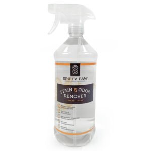 Spiffy Paw Lemon + Thyme Stain & Odor Remover Spray Formulated for Dogs & Cats