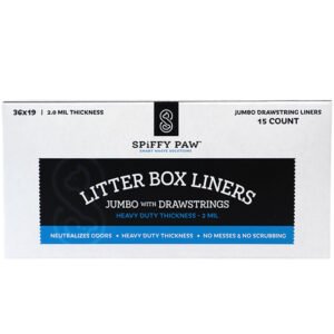 Spiffy Paw Jumbo Drawstring Disposable Litter Box Liners