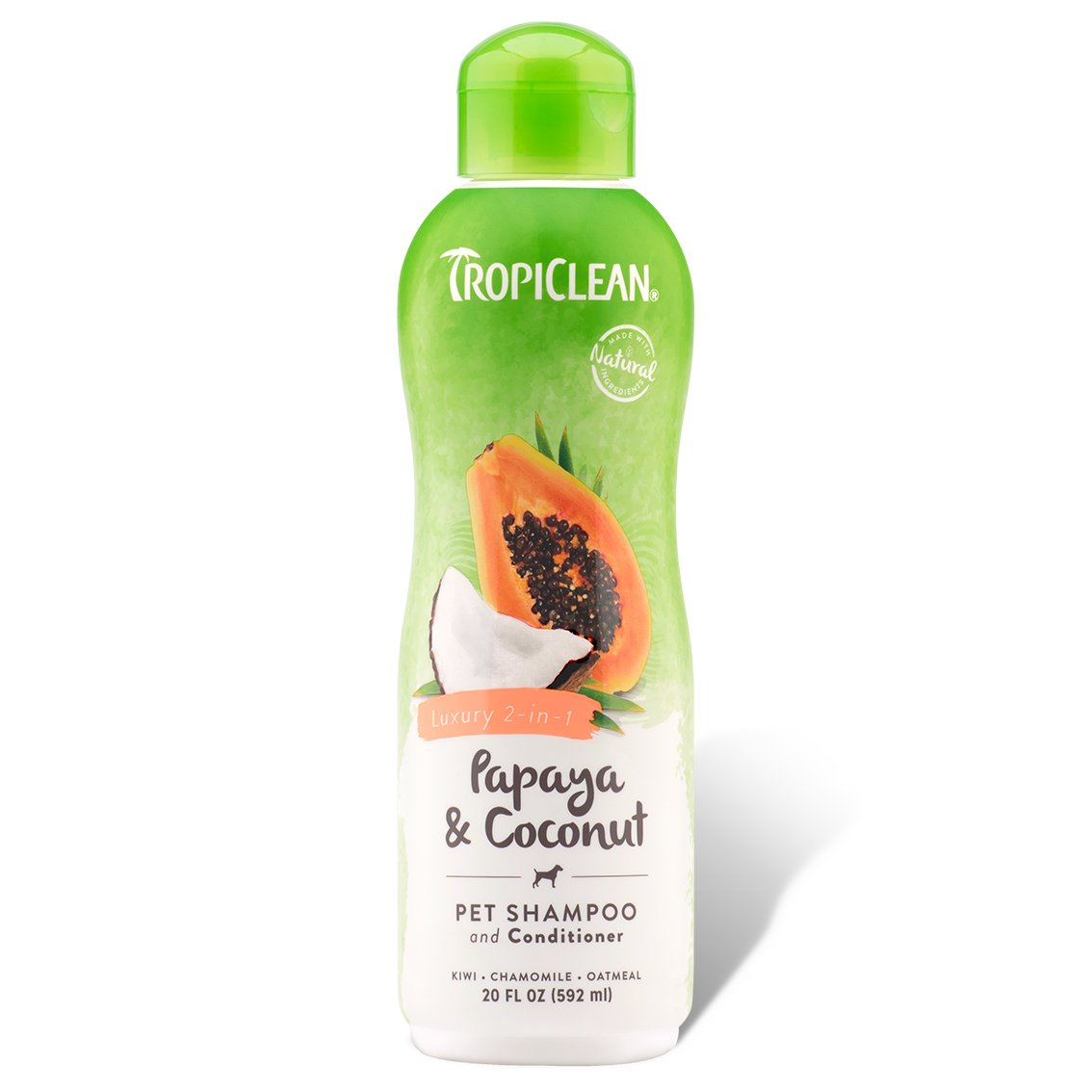 TropiClean Papaya & Coconut Luxury 2-in-1 Pet Shampoo & Conditioner