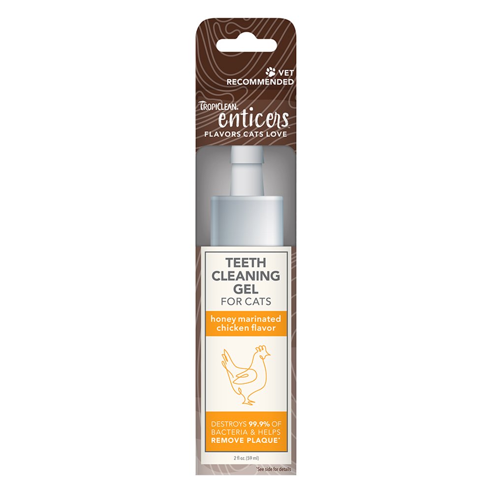 TropiClean Enticers Honey Marinated Chicken Flavor Teeth Cleaning Gel for Cats