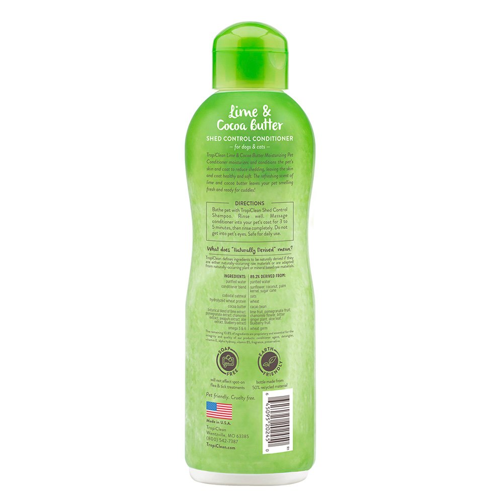 TropiClean Lime & Cocoa Butter Shed Control Cat & Dog Conditioner - Image 2
