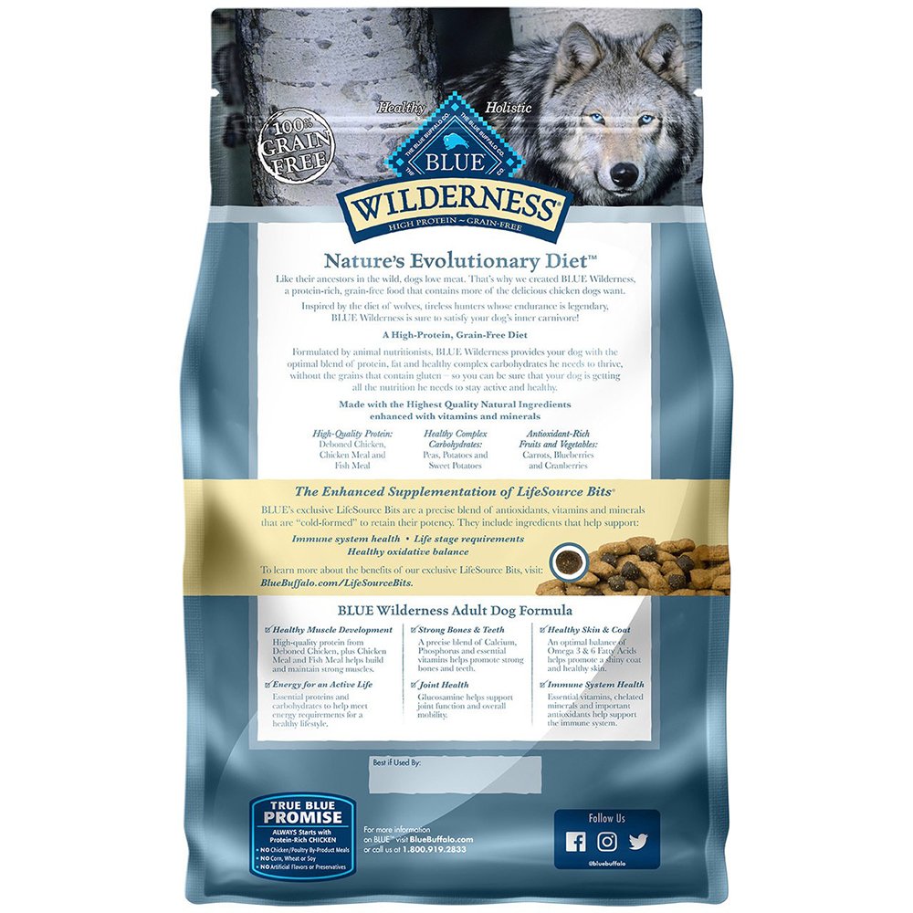 Blue Wilderness Nature's Evolutionary Diet w/ Chicken & Wholesome Grains Adult Dry Dog Food - Image 5