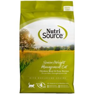 NutriSource Senior/Weight Management Chicken Meal & Peas Recipe w/ Wholesome Grains Dry Cat Food