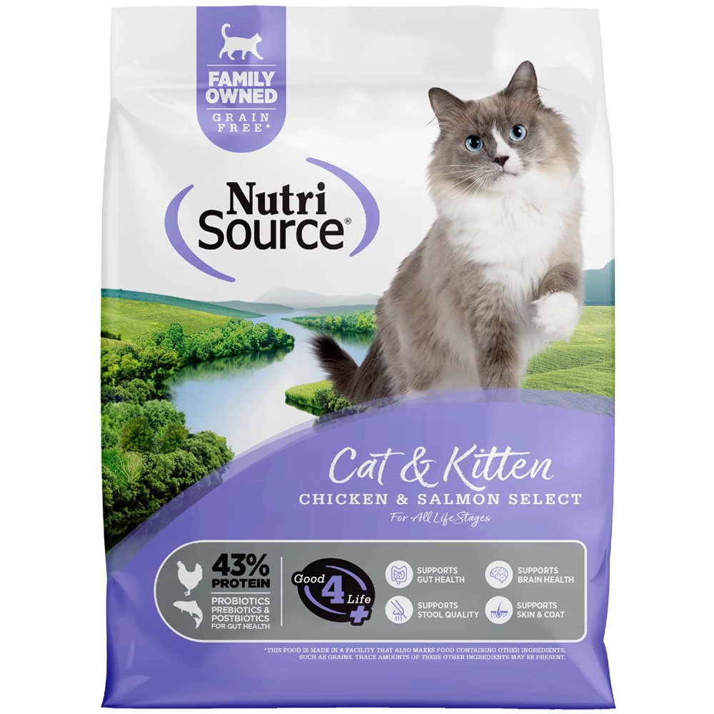 NutriSource Grain Free Chicken & Salmon Select Kitten & Adult Dry Cat Food