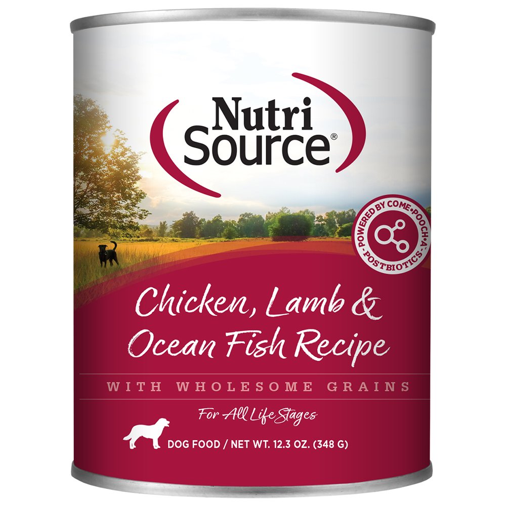 NutriSource Chicken, Lamb & Ocean Fish Recipe w/ Wholesome Grains Canned Dog Food