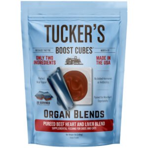 Tucker's Boost Cubes Organ Blends Pureed Beef Heart & Liver Blend Frozen Dog & Cat Meal Topper