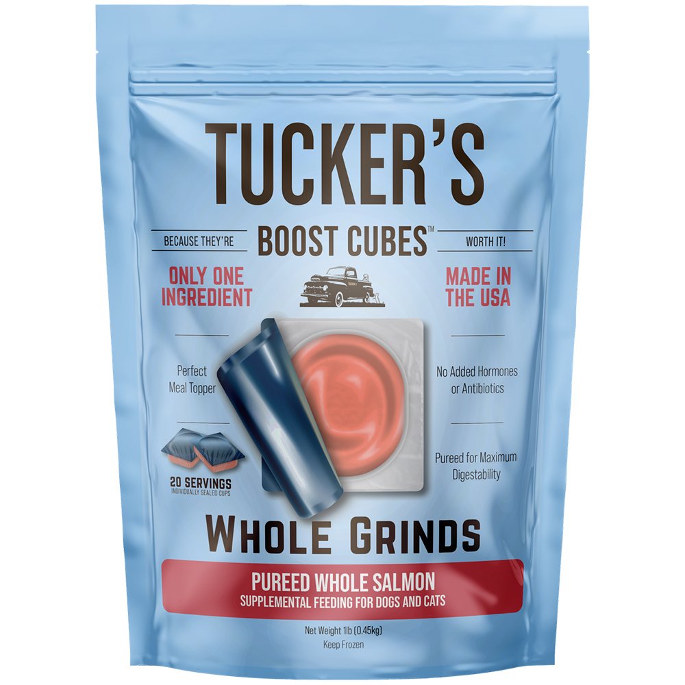 Tucker's Boost Cubes Whole Grinds Pureed Whole Salmon Frozen Dog & Cat Meal Topper