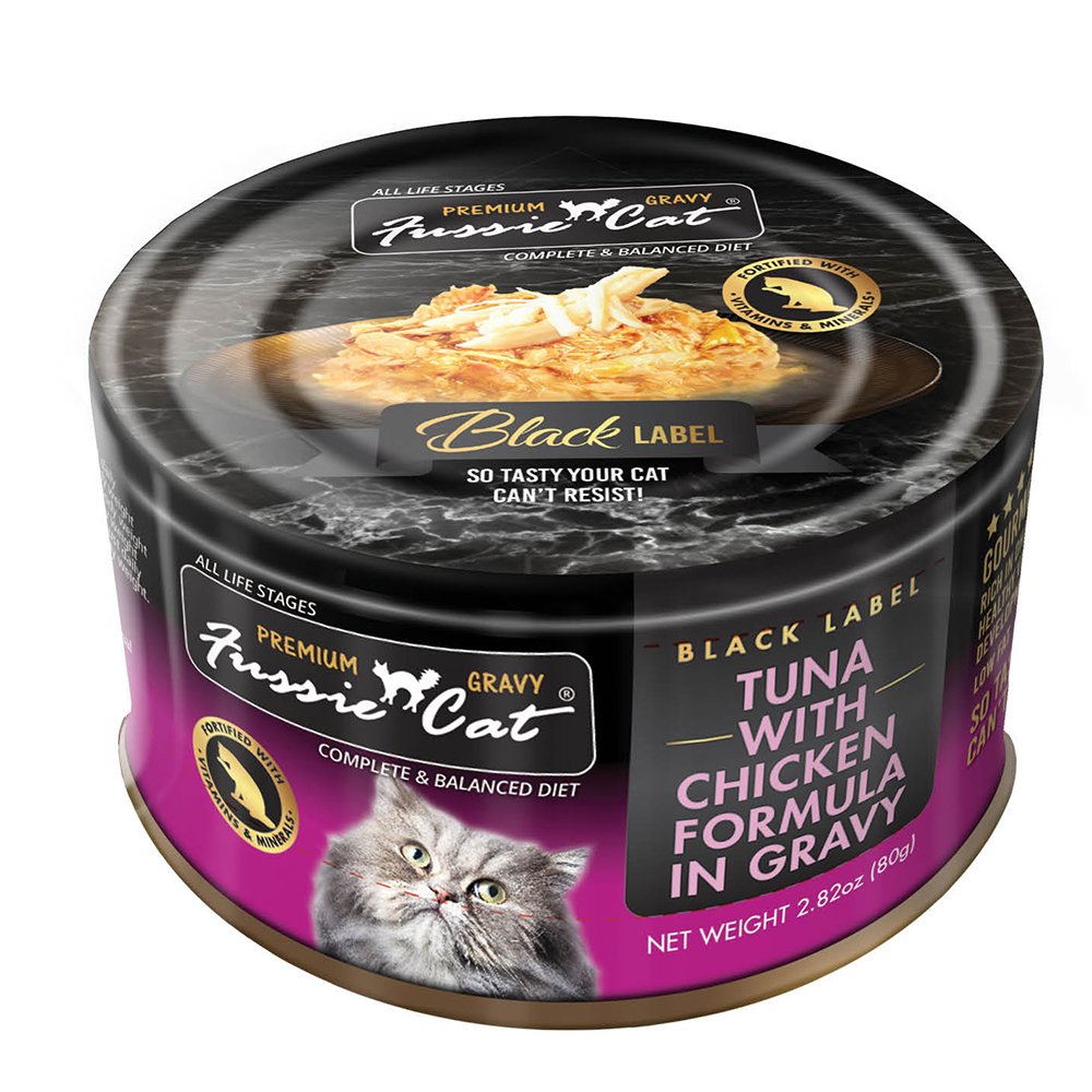 Fussie Cat Black Label Premium Tuna w/ Chicken Formula in Gravy Canned Cat Food