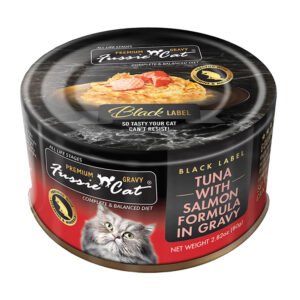 Fussie Cat Black Label Premium Tuna w/ Salmon Formula in Gravy Canned Cat Food