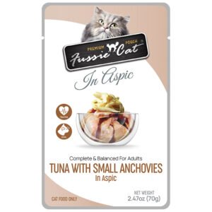 Fussie Cat Premium Pouch Tuna w/ Small Anchovies in Aspic Wet Adult Cat Food