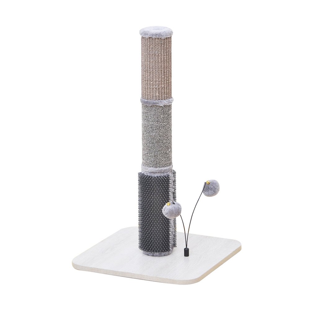 PetPals Cat Scratching Post w/ Rubber Massager & Teasing Toys