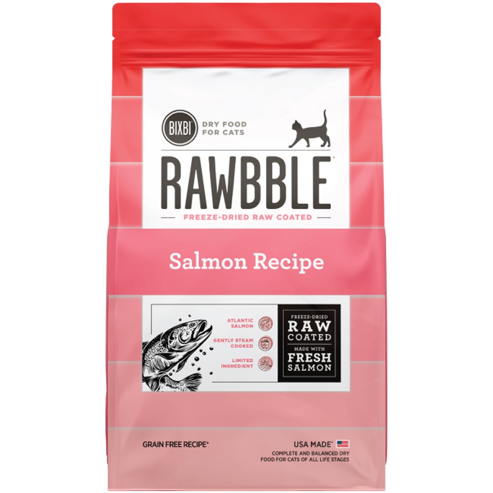 Bixbi Rawbble Freeze-Dried Raw Coated Salmon Recipe Grain Free Dry Cat Food