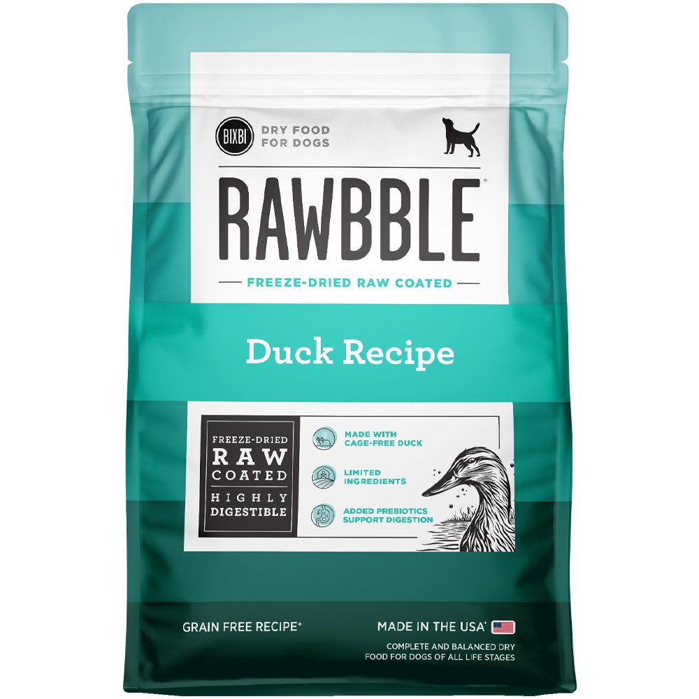 Bixbi Rawbble Freeze-Dried Raw Coated Duck Recipe Grain Free Dry Dog Food