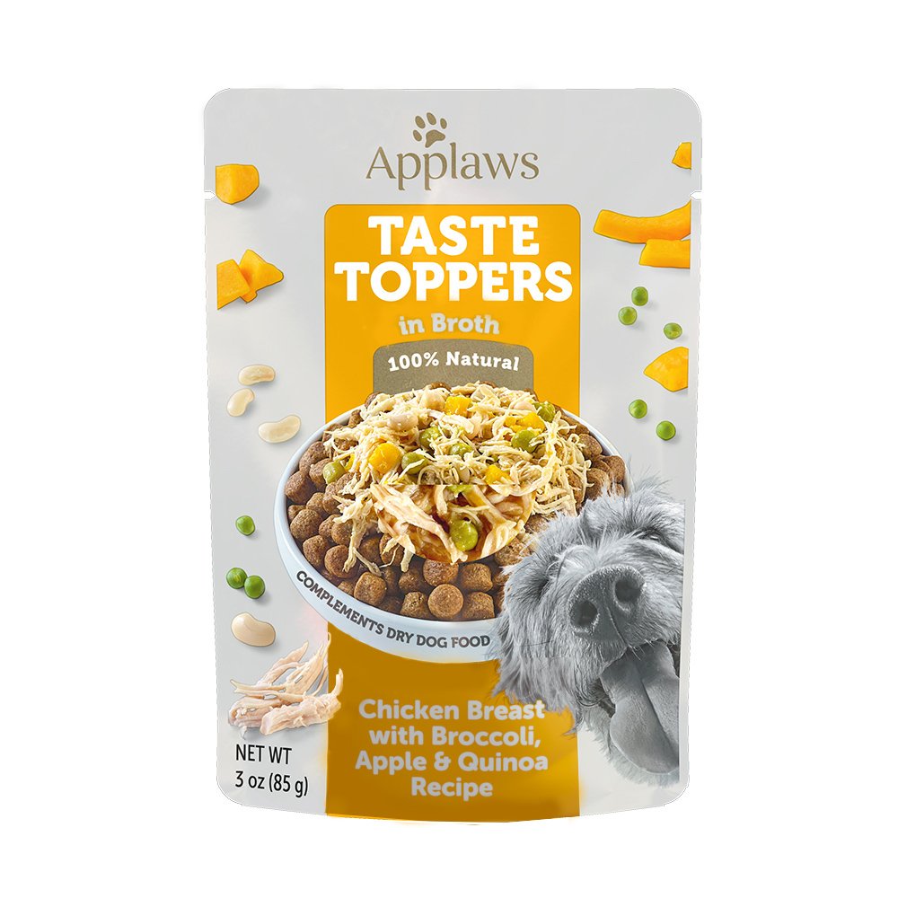 Applaws Taste Toppers in Broth Chicken Breast w/ Broccoli, Apple & Quinoa Recipe Dog Food Topper