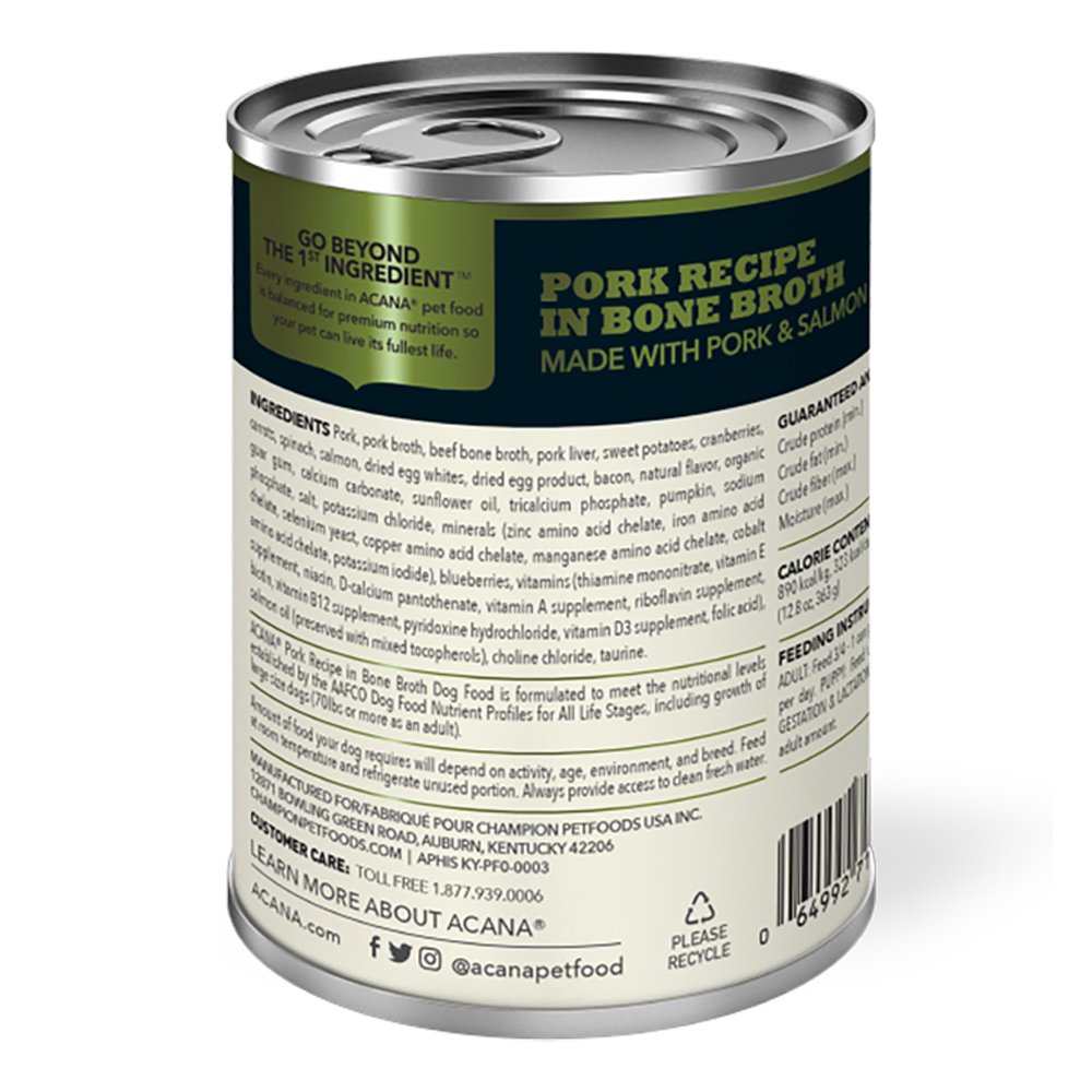 ACANA Premium Chunks Pork Recipe in Bone Broth Canned Dog Food - Image 3