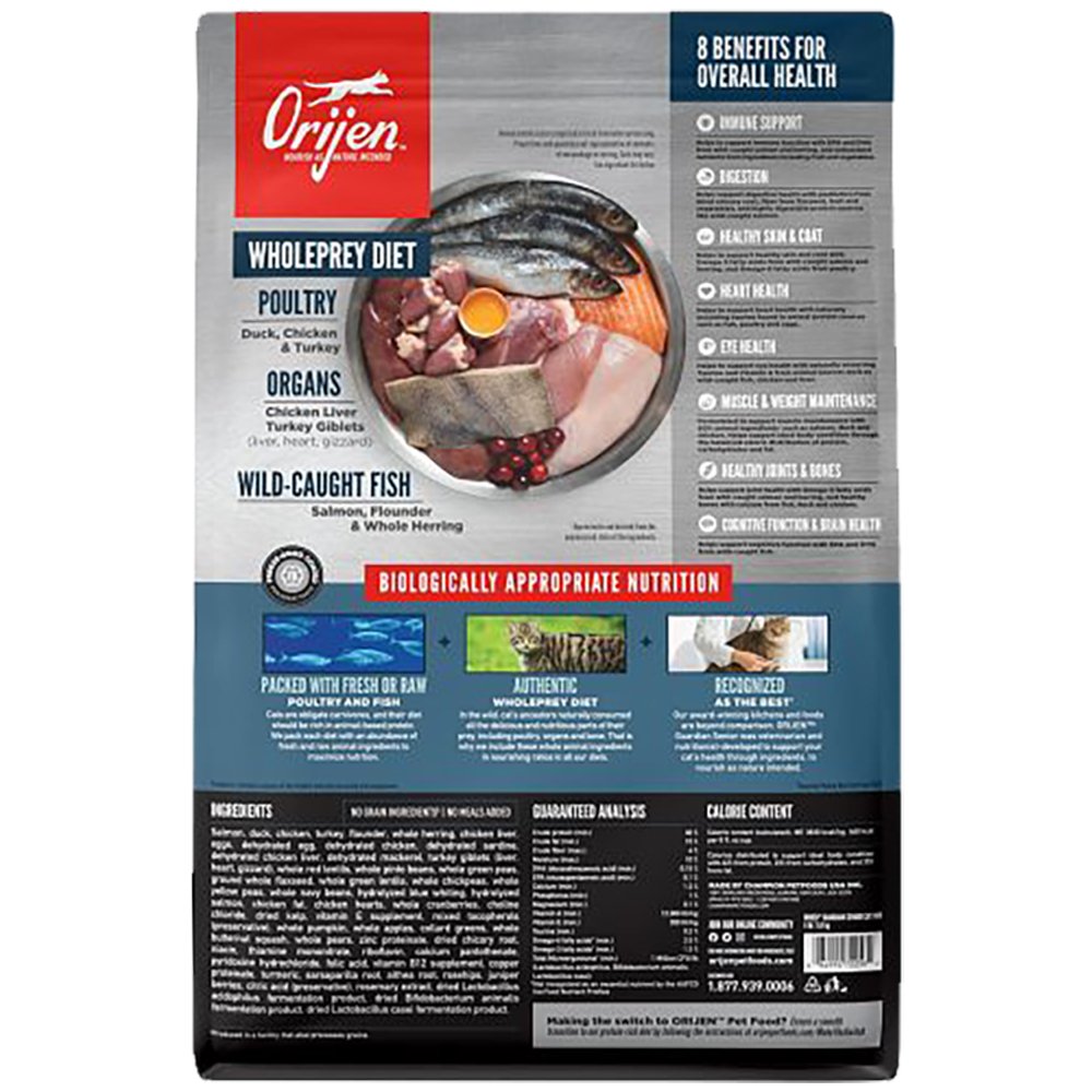 Orijen Guardian Senior w/ Wild-Caught Salmon, Duck & Free-Run Chicken Dry Cat Food - Image 2