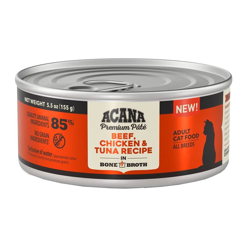 ACANA Premium Pate Beef, Chicken & Tuna Recipe In Bone Broth Canned Cat Food - Image 2