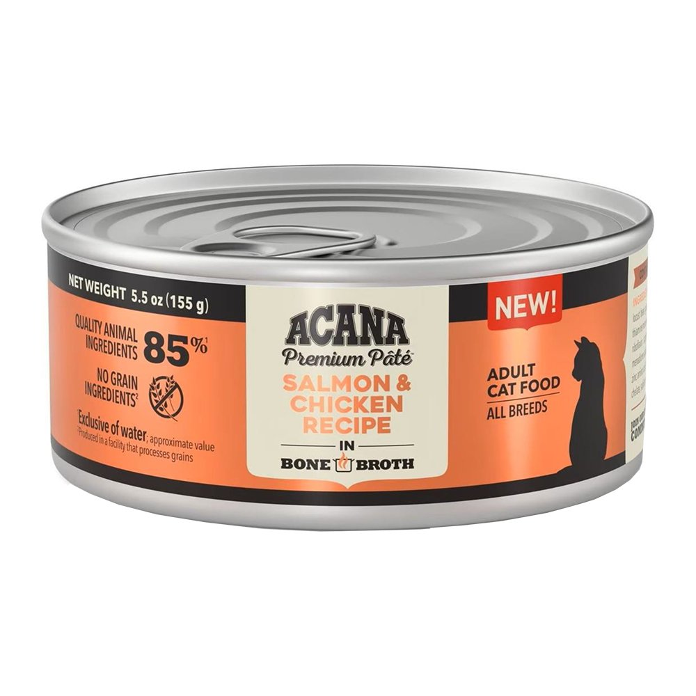 ACANA Premium Pate Salmon & Chicken Recipe In Bone Broth Canned Cat Food - Image 2