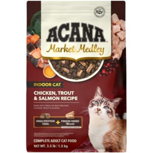 ACANA Market Medley Indoor Cat Chicken, Trout & Salmon Recipe Adult Dry Cat Food