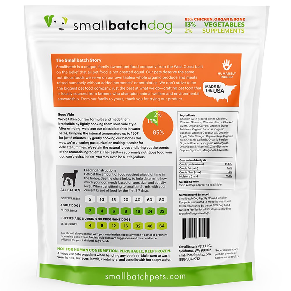 Smallbatch Lightly Cooked Chicken Recipe Frozen Dog Food - Image 3