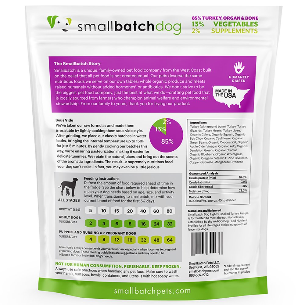 Smallbatch Lightly Cooked Turkey Recipe Frozen Dog Food - Image 3