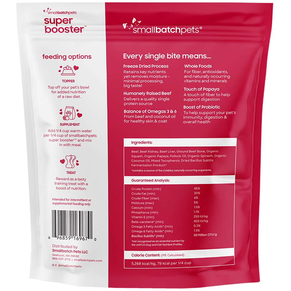 Smallbatch Super Booster Freeze-Dried Beef Bites Recipe Dog & Cat Food Topper - Image 3