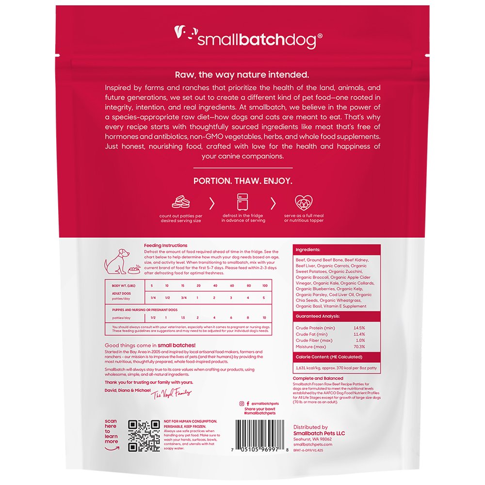 Smallbatch Beef Recipe Patties Raw Frozen Dog Food - Image 2