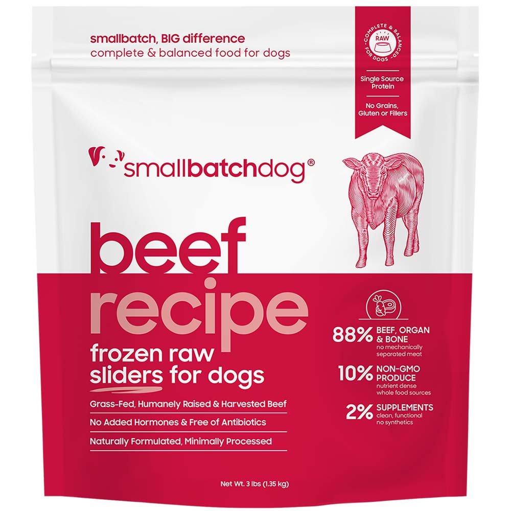 Smallbatch Beef Recipe Sliders Raw Frozen Dog Food