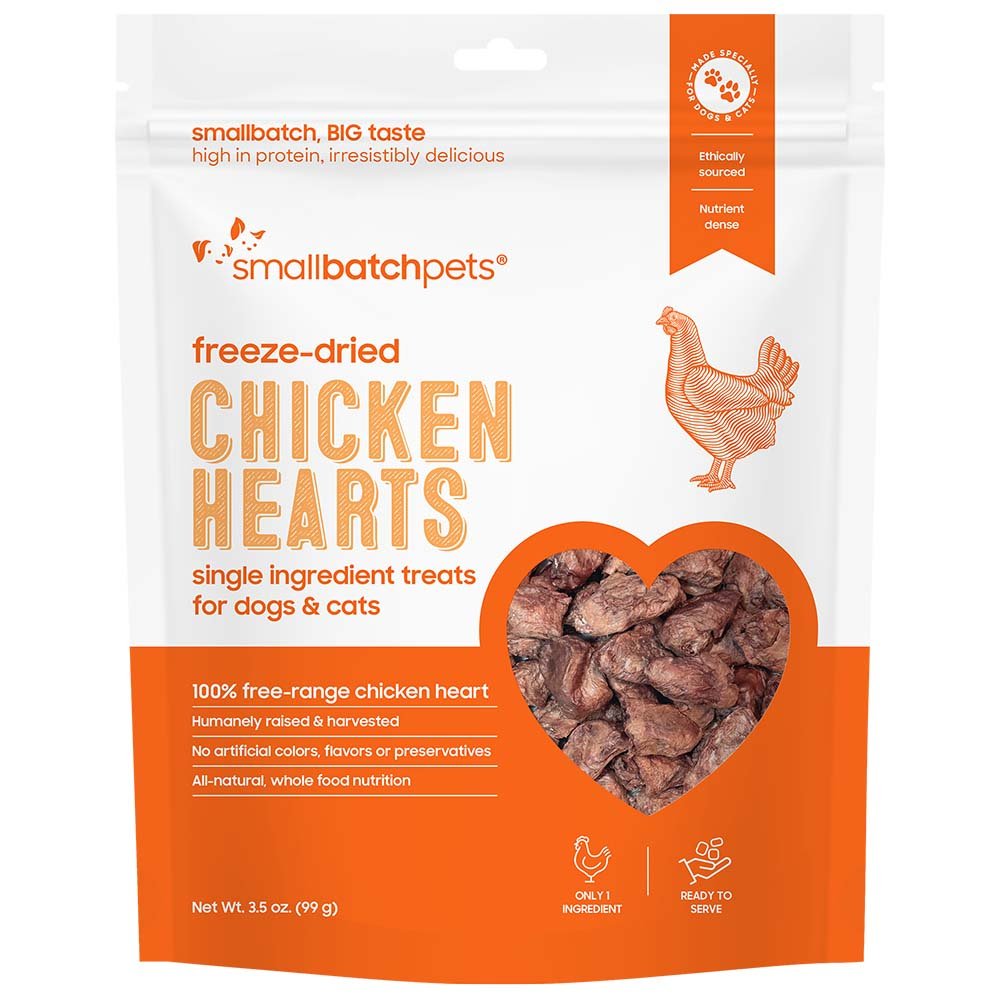 Smallbatch Freeze-Dried Chicken Hearts Dog & Cat Treats