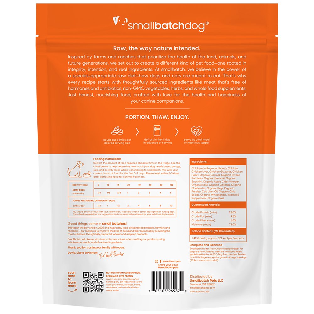Smallbatch Chicken Recipe Patties Raw Frozen Dog Food - Image 2