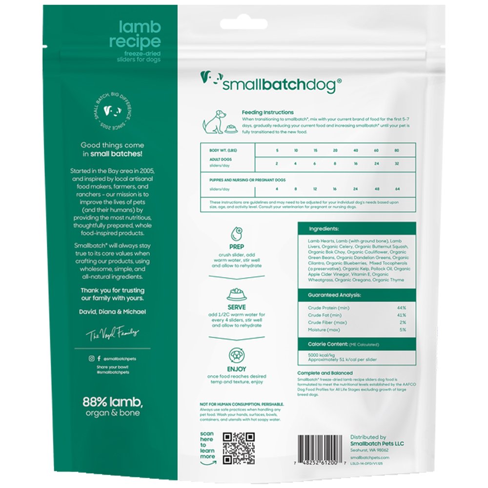 Smallbatch Lamb Recipe Sliders Freeze-Dried Dog Food - Image 2