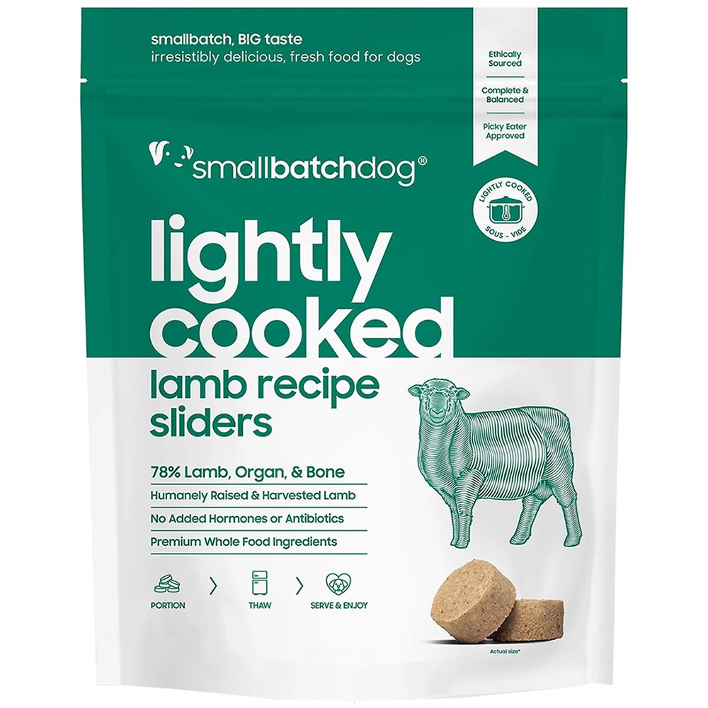 Smallbatch Lightly Cooked Lamb Recipe Sliders Frozen Dog Food