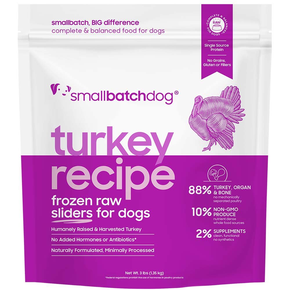 Smallbatch Turkey Recipe Sliders Raw Frozen Dog Food