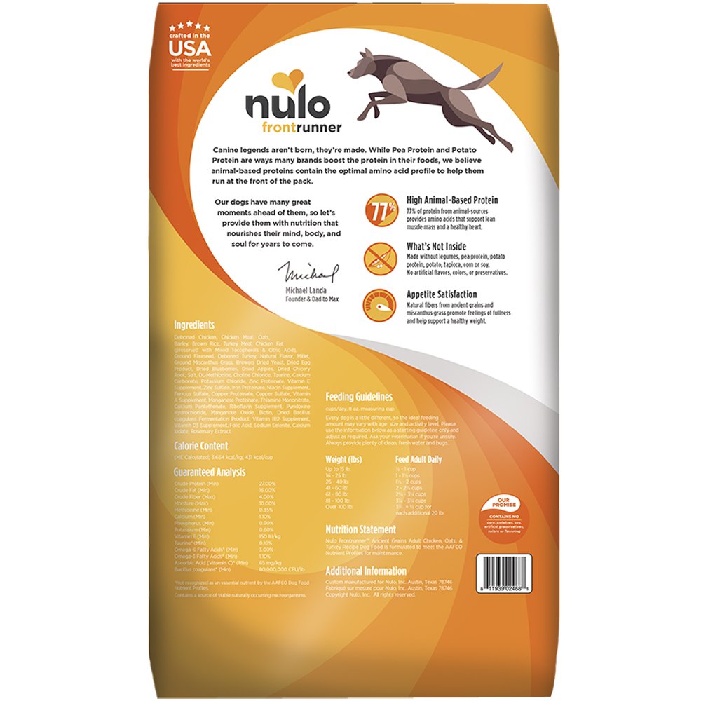 Nulo Frontrunner Ancient Grains Chicken, Oats & Turkey Recipe Adult Dry Dog Food - Image 2