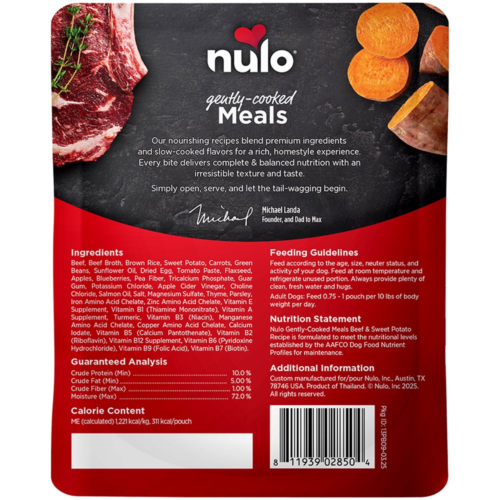 Nulo Gently Cooked Meals Beef & Sweet Potato Recipe Adult Dog Food - Image 2