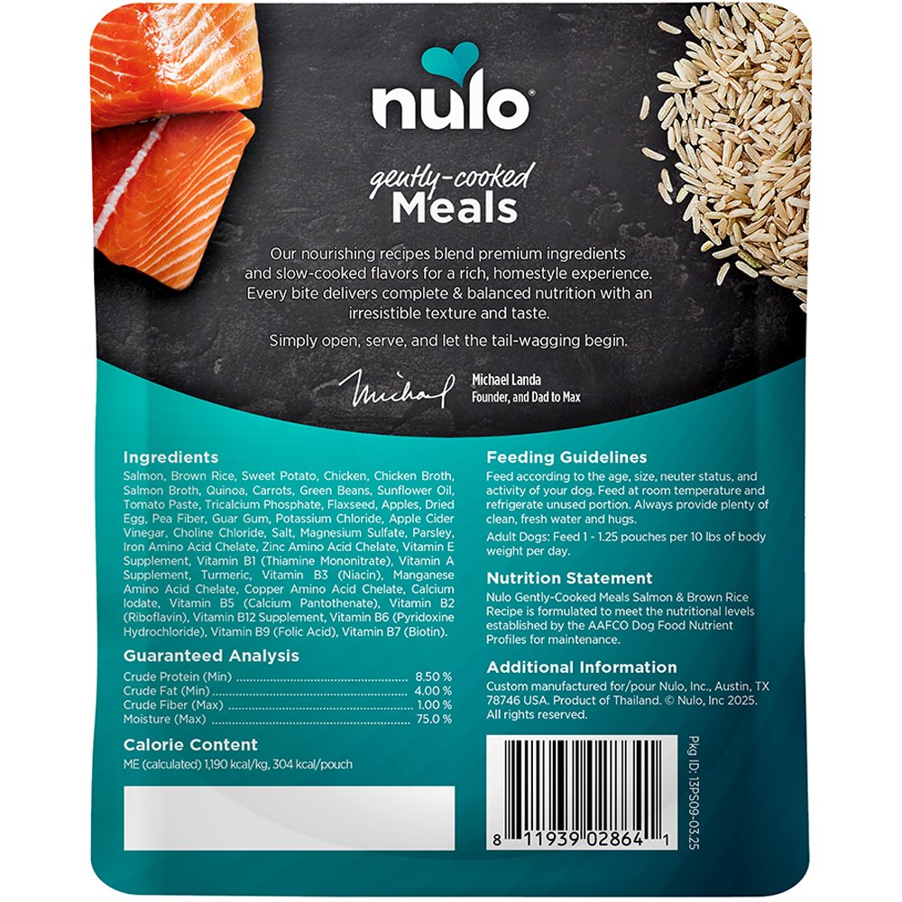 Nulo Gently Cooked Meals Salmon & Brown Rice Recipe Adult Dog Food - Image 2