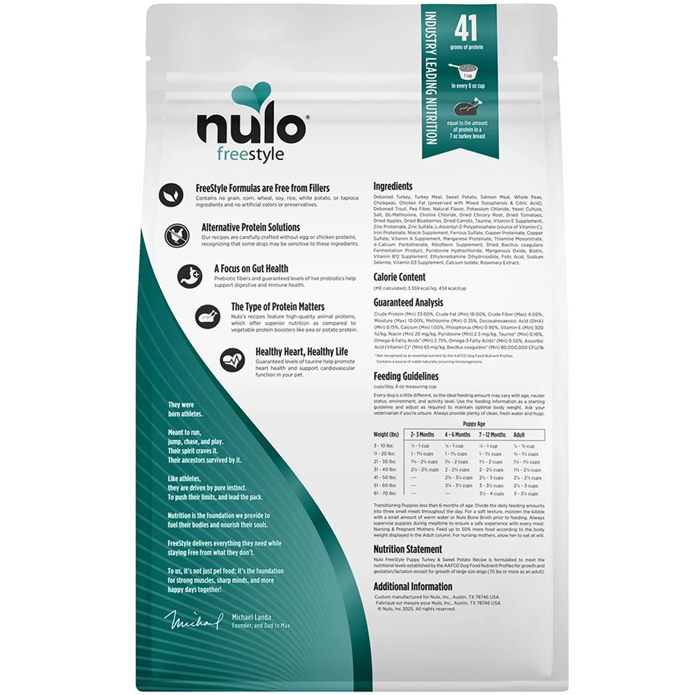 Nulo Freestyle Turkey & Sweet Potato Recipe Puppy Dry Dog Food - Image 2