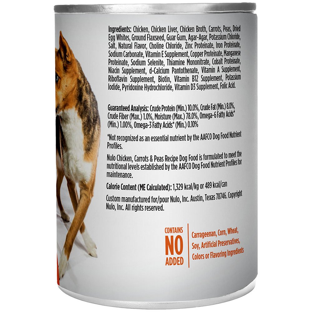 Nulo Chicken, Carrots & Peas Recipe Adult Canned Dog Food - Image 2