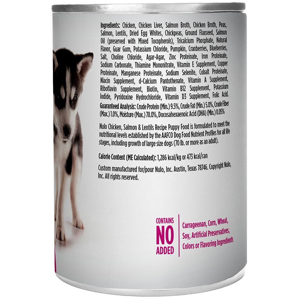Nulo Chicken, Salmon & Lentils Recipe Puppy Canned Dog Food - Image 2