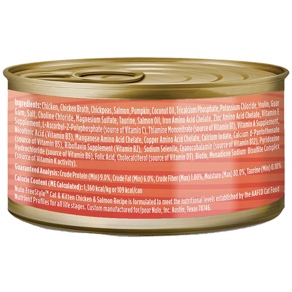 Nulo Freestyle Paté Chicken & Salmon Recipe in Broth Kitten & Adult Canned Cat Food - Image 2