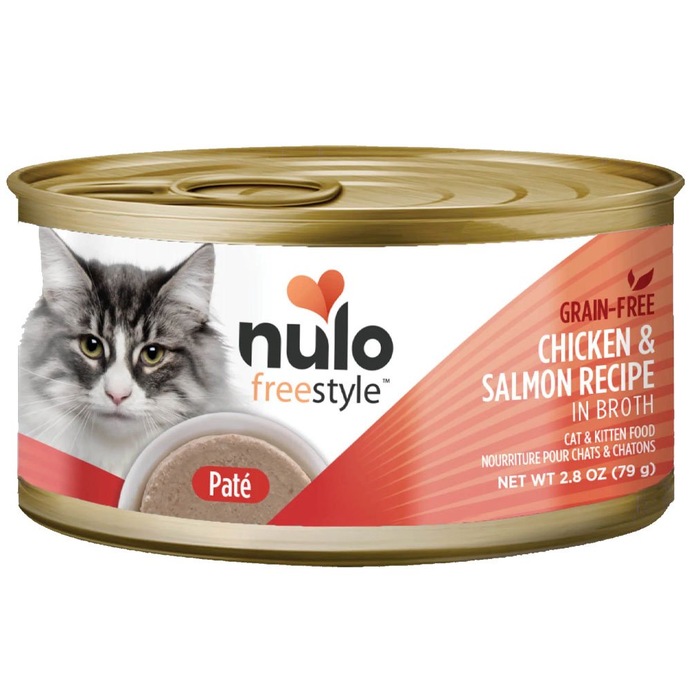 Nulo Freestyle Paté Chicken & Salmon Recipe in Broth Kitten & Adult Canned Cat Food