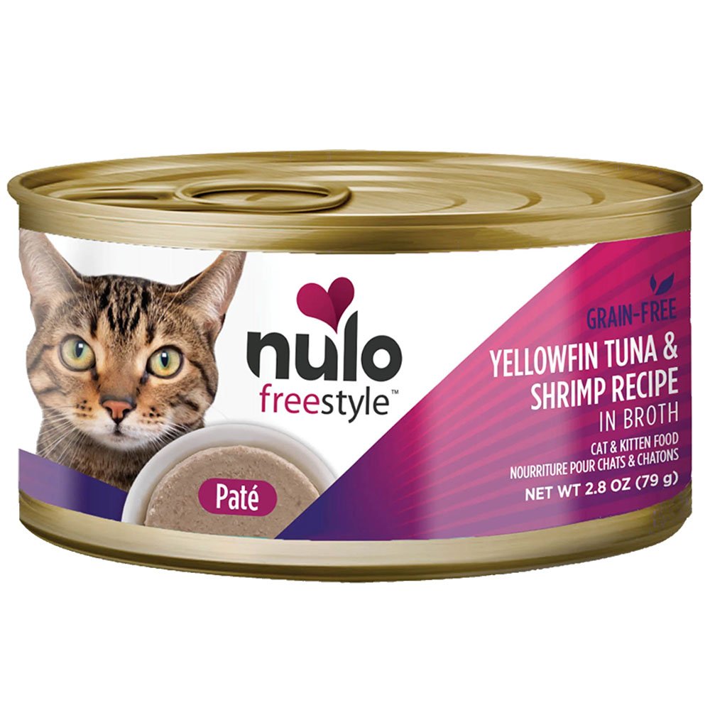 Nulo Freestyle Paté Yellowfin Tuna & Shrimp Recipe in Broth Kitten & Adult Canned Cat Food