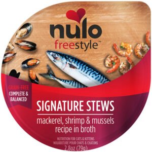 Nulo Freestyle Signature Stews Mackerel, Shrimp & Mussels Recipe in Broth Kitten & Adult Wet Cat Food