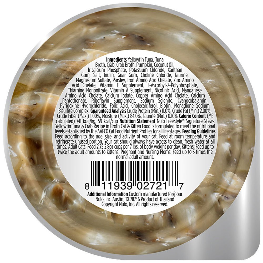 Nulo Freestyle Signature Stews Yellowfin Tuna & Crab Recipe in Broth Kitten & Adult Wet Cat Food - Image 2