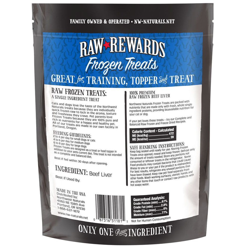 Raw Rewards Frozen Raw Beef Liver Dog & Cat Treats - Image 2