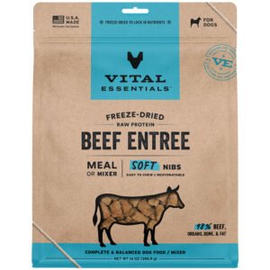Vital Essentials Beef Entrée & Mixer Soft Nibs Freeze-Dried Raw Dog Food