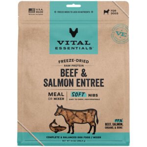 Vital Essentials Beef & Salmon Entrée & Mixer Soft Nibs Freeze-Dried Raw Dog Food