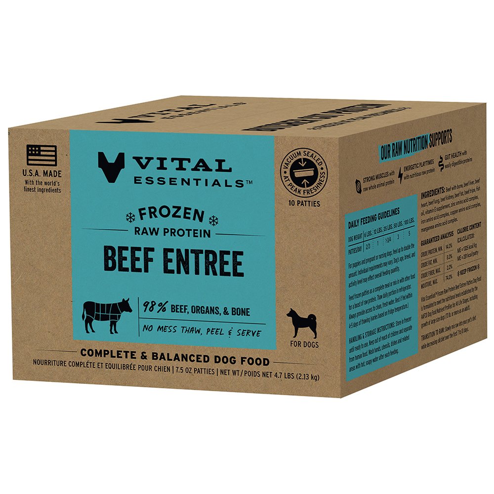 Vital Essentials Beef Entrée Frozen Raw Patties Dog Food - Image 3