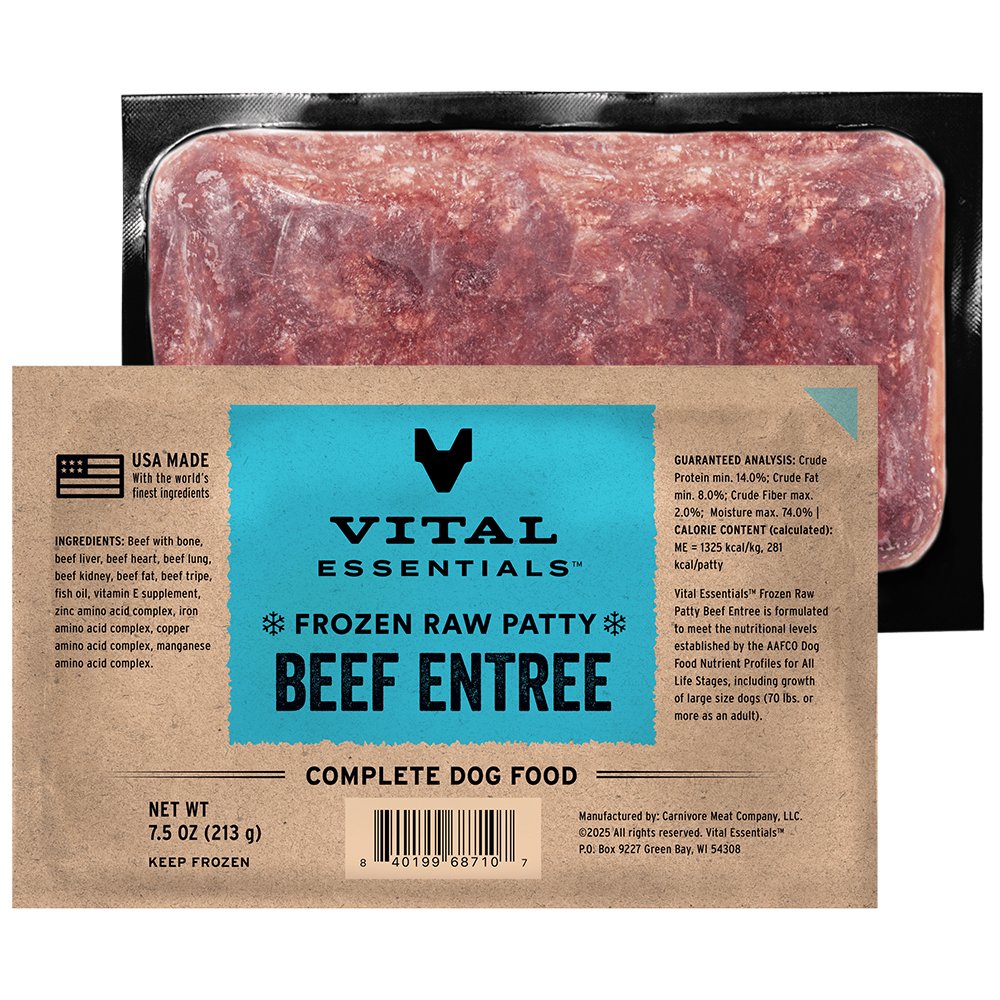 Vital Essentials Beef Entrée Frozen Raw Patties Dog Food - Image 2